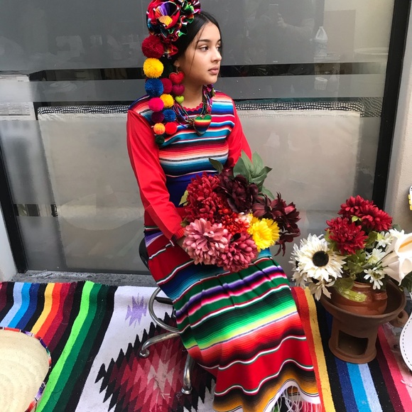 Mexican sarape Zarape Head Piece Frida Inspired main image 5